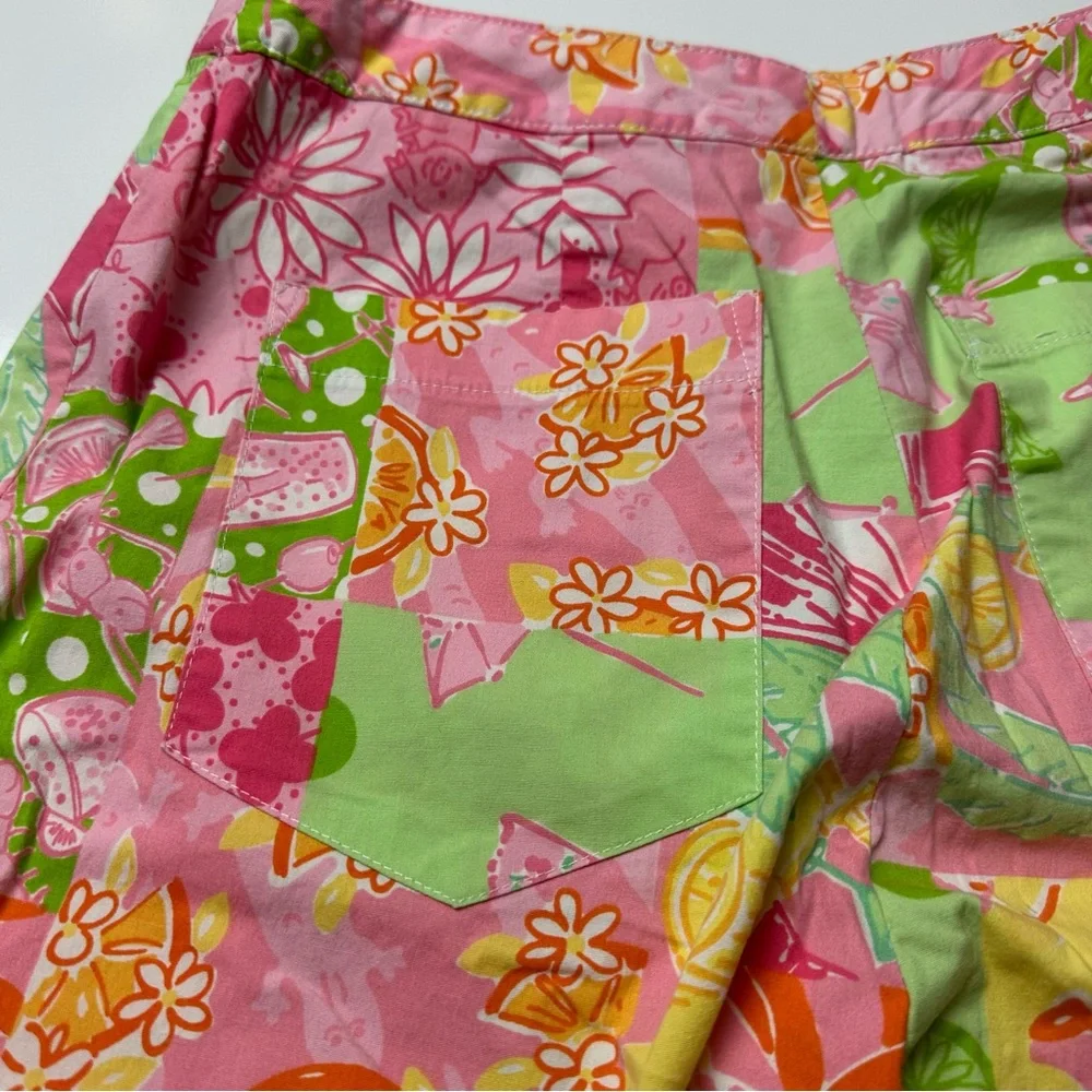 Lilly Pulitzer Patchwork Capri Pants | Y2K Palm Beach Tropical Preppy Cropped